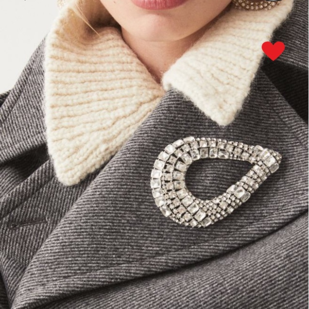 H&M Studio 2020 studded Rhinestone Brooch NWT